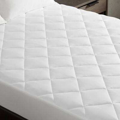 Queen White Cooling Touch Down Alternative Mattress Pad