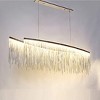 Ludomide Post-Modern Rectangle Aluminum Tassel Linear Chandelier Rectangular Pendant Light Fixture for Dining Room Kitchen Island Over Table L47 - 4 of 4