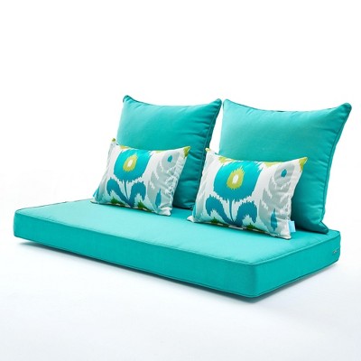 ARTPLAN Patio Deep Seating Loveseat Cushions All Weather Chair Outdoor Cushions Set of 5 for Patio Outdoor Furniture