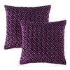 Chanasya Lattice Textured Velvet Throw Pillow Cover - 2-Piece Set - 2 of 4