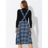 INSPIRE CHIC Women's Vintage Plaid A-Line Tartan Suspender Midi Skirt - 3 of 4