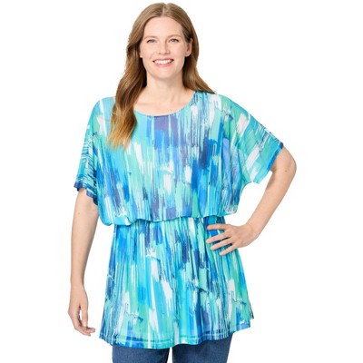 Woman Within Women's Plus Size Miracle Mesh Blouson Tunic