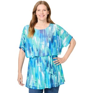 Woman Within Plus Size Miracle Mesh Blouson Tunic - 1 of 4