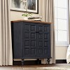 JIONJOY Vintage Plaid 3-Drawer Dresser – Rustic Wood Nightstand with Aluminum Handles for Bedroom, Living Room, or Hallway - 2 of 4