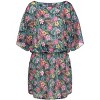 Women's Tropical Print Cover up Beach Dress - LASCANA - Black Printed Botanical 0/2 - 4 of 4