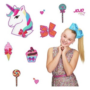 JoJo Siwa Unicorn Dream Peel and Stick Giant Kids' Wall Decal: RoomMates Vinyl Self-Adhesive Wall Stickers, 10 Pieces - 1 of 4