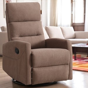 Mshliw Manual Recliner Chair with Rocker and 360° Swivel, Fabric Upholstered Lounge Chair with Handle Recline for Living Room,Adjustable Recline - 1 of 4