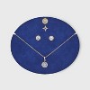 Round Cubic Zirconia Stone Pendant Necklace and Earring Set - Silver: Iron, Glass, Brass, Zinc Materials - 3 of 4