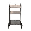 Huntley Wood and Metal Mobile Wine Cart Walnut Brown/Black - Baxton Studio - 4 of 4