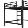 TUYOHW Metal Loft Bunk Bed with Dual Ladders & Guardrails,Multiple Sizes Loft Bed Frame with Open Under-Bed Space for Dorms,Bedrooms,Black - 4 of 4