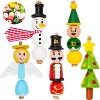 Joyfy Christmas Tree Decorations, 202 Pcs Wooden Beads Craft Kit DIY Printed Hanging Christmas Tree Ornaments, Kids Holiday Art Activities Xmas Decor - 2 of 4