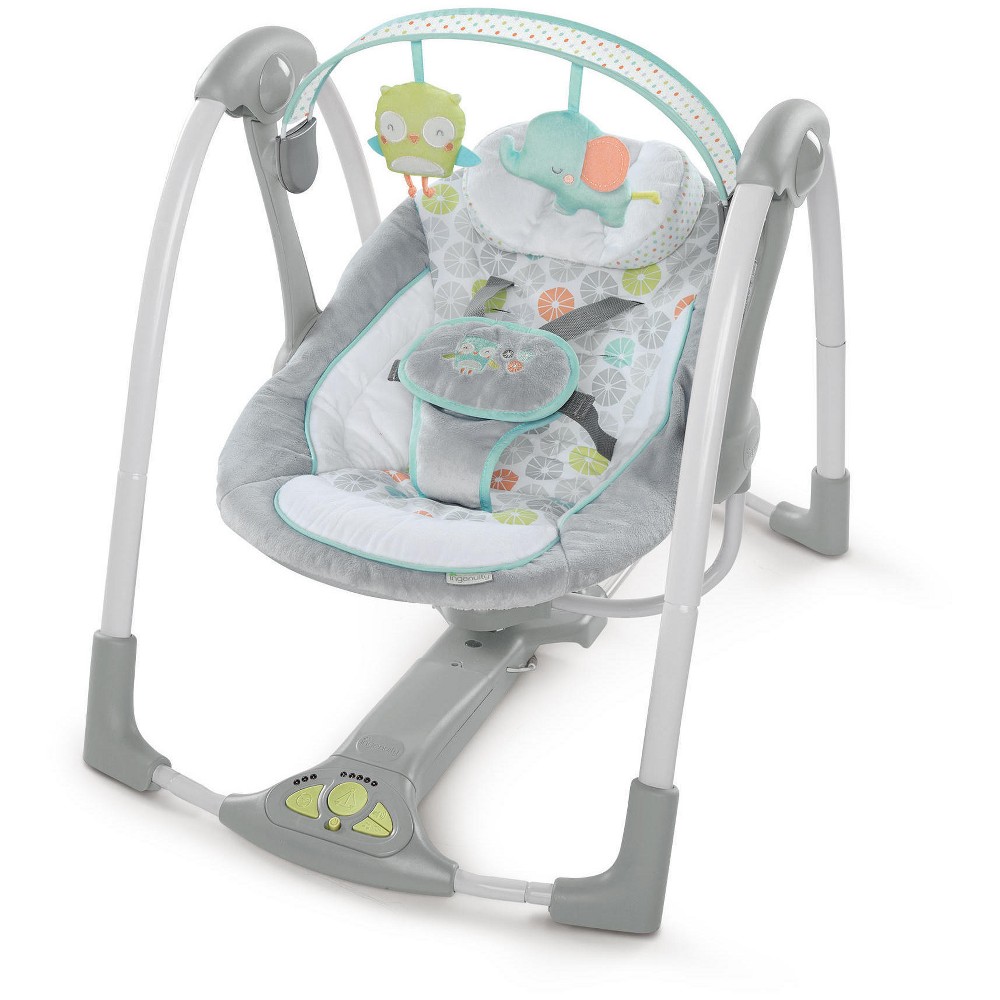 Ingenuity Swing 'n Go Portable Baby Swings, Hugs & Hoots