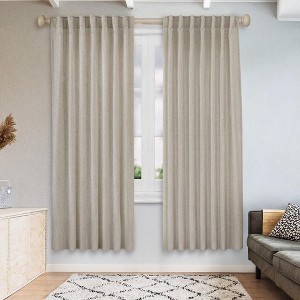 Awesome Home  Linen Blend Light Filtering Curtains for Living Room (2 Panels) - 1 of 4