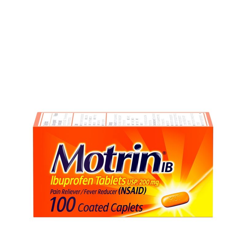 Motrin IB Pain Reliever &#38; Fever Reducer Tablets - Ibuprofen (NSAID) - 100ct, 1 of 8