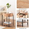 2-Tier Round End Table, Nature Wood Color Side Table with Growth Rings Wood Design - 4 of 4
