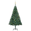 vidaXL Green PVC Artificial Pre-lit Christmas Tree with 300 LED Lights - Complete Set with Decorative Balls and Metal Stand - Perfect for Indoor Décor - 2 of 4
