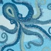 Saro Lifestyle Outdoor Embroidered Octopus Pillow Cover, 20"x20", Blue - 3 of 4