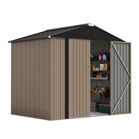 LACOO 8' x 6' Peak-Roof Patio Metal Shed - image 1 of 4