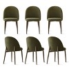 Set of 6  Modern Upholstered Dining Chairs with Walnut Metal Legs Armless Kitchen Chairs for Dining Room,Living Room,Indoor Furniture-Tanpinhause - 2 of 4