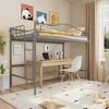 COZONY Loft Bed Twin with Adjustable Ladder, Heavy Duty Metal Frame 400 Lbs Capacity Safety Guardrail - 4 of 4