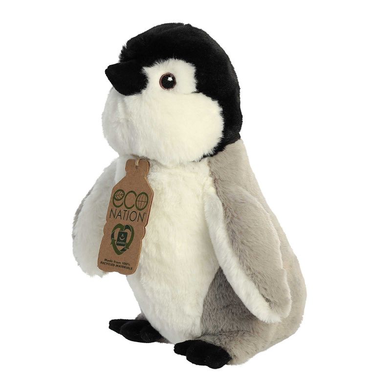 Aurora Medium Penguin Eco Nation Eco-Friendly Stuffed Animal Gray 9.5", 3 of 8
