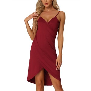 cheibear Women's Cover Ups Beach Seaside Summer Backless Spaghetti Strap Dress Sarongs Wrap - 1 of 4