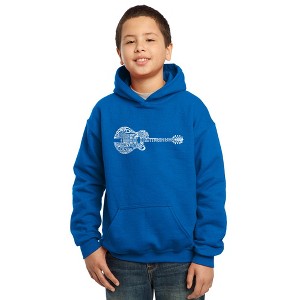 LA Pop Art Boy's Word Art Hooded Sweatshirt - Country Guitar - 1 of 4