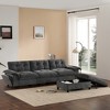 EHMKNP L-Shape Sectional Sofa with Dual-Port Charging, Cup Holder, Storage Ottoman, Side Pockets - 2 of 4