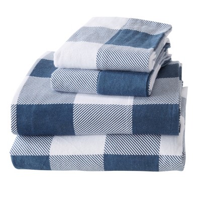 buffalo plaid flannel sheets queen