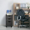 HOMCOM 3 Drawer Storage Cabinet with Castors for Home Office - 3 of 4