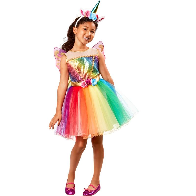 Rubies Rainbow Unicorn Girl's Costume, 1 of 6