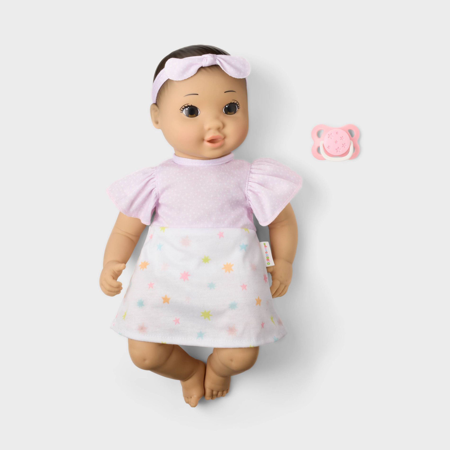 14" Black Hair/Brown Eyes Girl Baby Doll - Gigglescape™