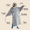 Standard Size Long Wearable Blanket with Sleeves Warm & Soft Blanket Grey - Bedsure - 2 of 4