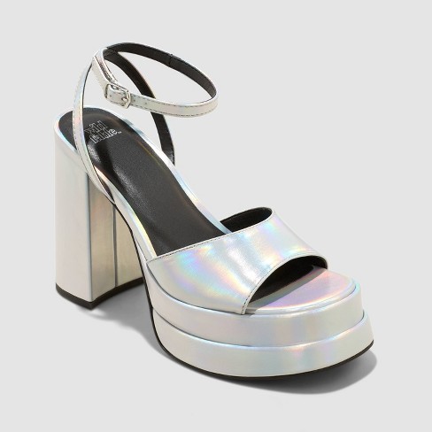 Women's Alessia Platform Heels - Wild Fable™ Silver 12 : Target