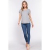 Slickblue Women's Dolman Sleeve Rib Knit Top, Round Neck, Soft Stretch Rayon Blend, Heather Grey, Size S-L - 2 of 4
