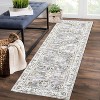 Vintage Floral Washable Runner Rug, Low Pile with Non-Slip Rubber Backing, Ideal for Kitchen, Hallways, Entryway, Living Room, and Bedroom Use. - 2 of 4