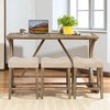 Mshliw 4-Piece Bar Table Set with Power Outlet, Rectangular Bar Table with 3 Upholstered Stools for Dining Room, Living Room, and Game Room - 2 of 4