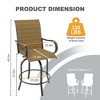 Outdoor Swivel Bar Stools Set of 2, Patio Swivel Bar Stools Chair, All Weather High Back and Armrest Patio Chairs for Deck Lawn Garden Backyard - 3 of 4