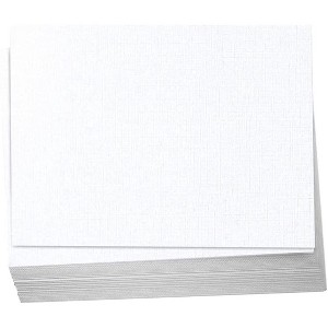 Hamilco 5x7 White Linen Cardstock Paper Blank Index Cards Flat Card Stock Heavyweight 100lb Cover 100 Pack - 1 of 4