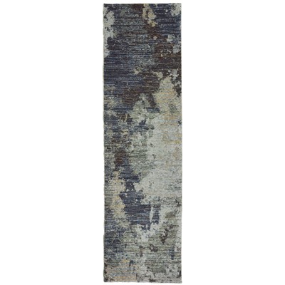 Oriental Weavers Evolution 8049B Navy/ Blue Indoor Area Rug - 2'6" x 12'