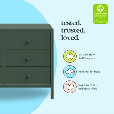 Forest Green Pine 6-Drawer Horizontal Double Dresser