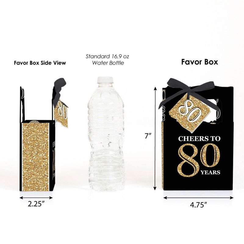 Big Dot of Happiness Adult 80th Birthday - Gold - Birthday Party Favor Boxes - Set of 12, 2 of 7