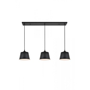 Elegant Lighting Nota 3 light black Pendant - 1 of 4