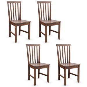 Tangkula Set of 4 Dining Chairs Wooden Kitchen Side Chair w/Solid Legs for Living Room Office - 1 of 4