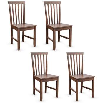 Tangkula Set of 4 Dining Chairs Wooden Kitchen Side Chair w/Solid Legs for Living Room Office