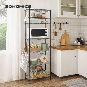 SONGMICS Garage Shelving, Wire Shelving Unit, Kitchen Storage Rack with Adjustable Shelves, for Living Room, Garage, Black - 1 of 4