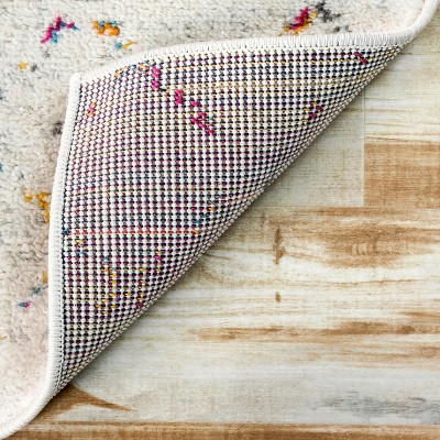 Elevated Trellis 4' Square Light Multi Synthetic Accent Rug