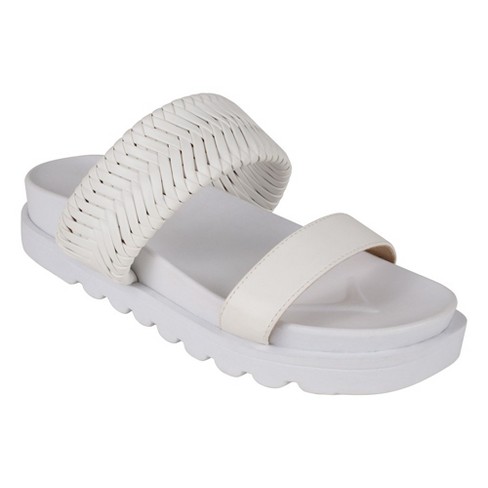 Gc Shoes Gretchen Double Velcro Band Comfort Slide Flat Sandals