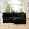 Oversized 83.4" Corduroy Slipcovered L-Shaped Modular Sectional Sofa with French Edges and Removable Covers - 2 of 4