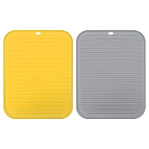 Unique Bargains Dish Drying Mat Set Reusable Sink Drain Pad Heat Resistant Suitable for Kitchen 2 Pcs - 1 of 4